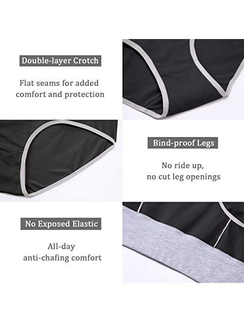 wirarpa Women's Cotton Underwear High Waist Stretch Briefs Soft Underpants Breathable Ladies Panties Multipack