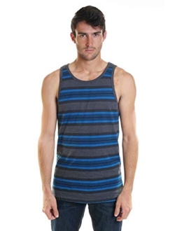 YAGO Men's Striped Scoop Neck Tank Top YG5213