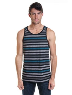 YAGO Men's Striped Scoop Neck Tank Top YG5213