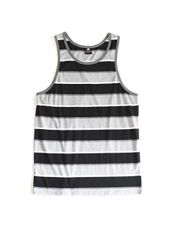 YAGO Men's Striped Scoop Neck Tank Top YG5213