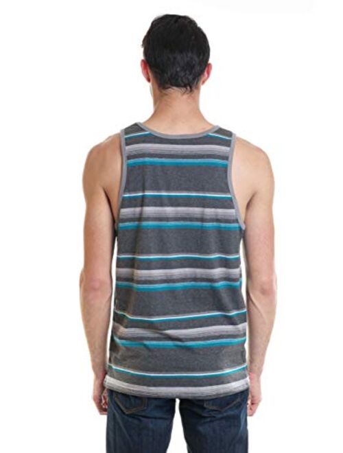 YAGO Men's Striped Scoop Neck Tank Top YG5213