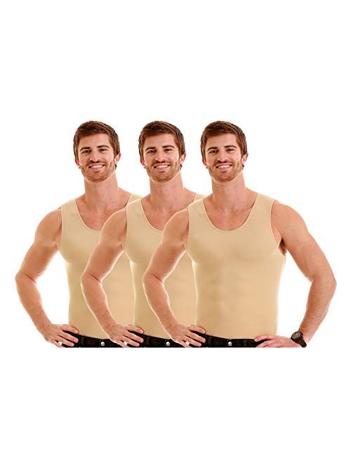 Insta Slim 3 Pack Men's Firming Compression Muscle Tank Shirt