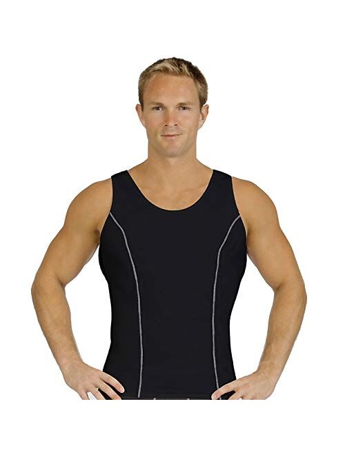 INSTA SLIM Mens Compression Royal Muscle Tank Shirt (MA0001-ROY)