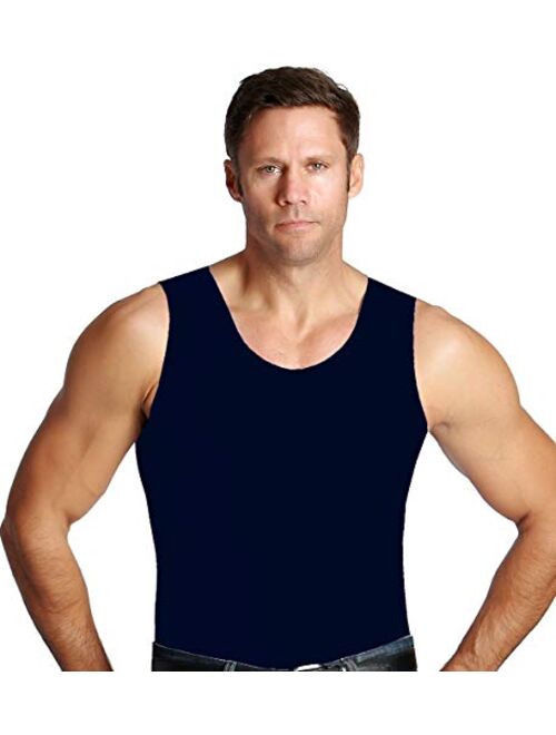 INSTA SLIM Mens Compression Royal Muscle Tank Shirt (MA0001-ROY)