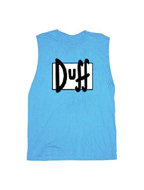 Simpsons Duff Beer Light Blue Sleeveless Adult T-Shirt Tee