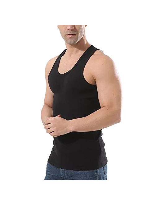 Mens Cotton Tank Top - MorwebVeo Slim Fit Sleeveless Shirt Premium Basic Tanks Tops for Men