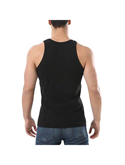 Mens Cotton Tank Top - MorwebVeo Slim Fit Sleeveless Shirt Premium Basic Tanks Tops for Men