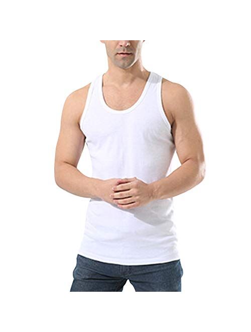 Mens Cotton Tank Top - MorwebVeo Slim Fit Sleeveless Shirt Premium Basic Tanks Tops for Men