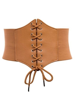 Lace-up Cinch Belt Tied Corset Elastic Waist Belt