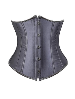 Zhitunemi Women's Lace Up Boned Jacquard Brocade Waist Training Underbust Corset Corset