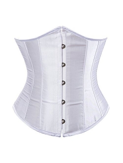 Zhitunemi Women's Lace Up Boned Jacquard Brocade Waist Training Underbust Corset Corset