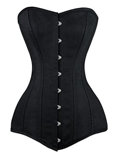 Charmian Women's 26 Steel Boned Cotton Long Torso Hourglass Body Shaper Corset