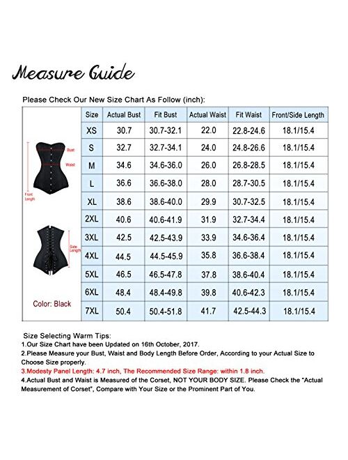 Charmian Women's 26 Steel Boned Cotton Long Torso Hourglass Body Shaper Corset