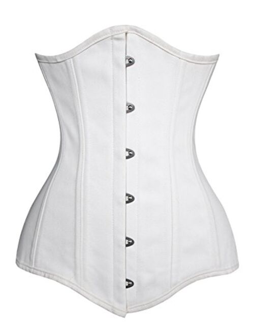 Charmian Women's 26 Steel Boned Cotton Long Torso Hourglass Body Shaper Corset