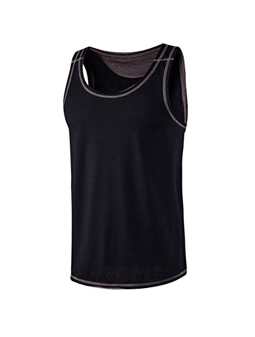 VANCOOG Mens Classic Athletic Jersey Tank Top Sleeveless Casual Workout T-Shirt