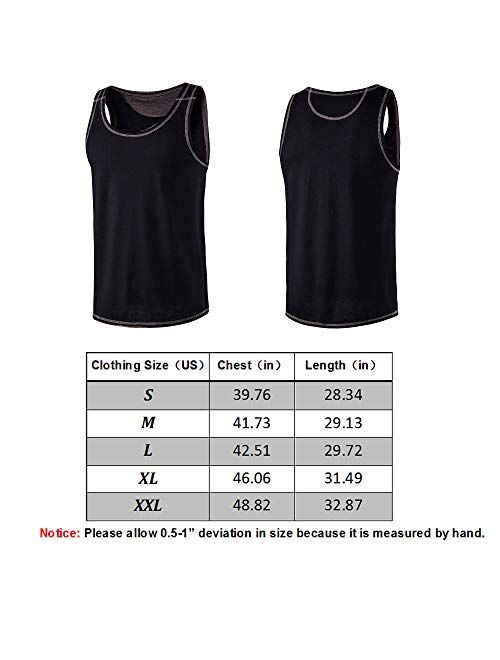 VANCOOG Mens Classic Athletic Jersey Tank Top Sleeveless Casual Workout T-Shirt