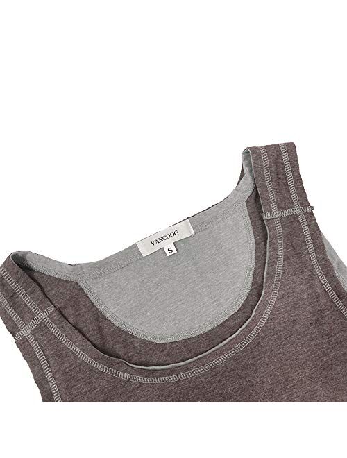 VANCOOG Mens Classic Athletic Jersey Tank Top Sleeveless Casual Workout T-Shirt