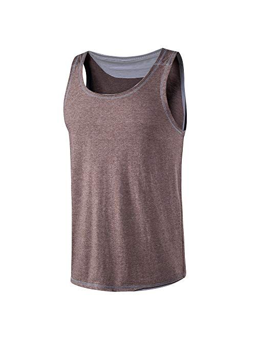 VANCOOG Mens Classic Athletic Jersey Tank Top Sleeveless Casual Workout T-Shirt