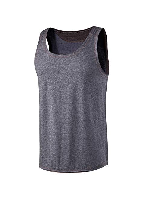 VANCOOG Mens Classic Athletic Jersey Tank Top Sleeveless Casual Workout T-Shirt