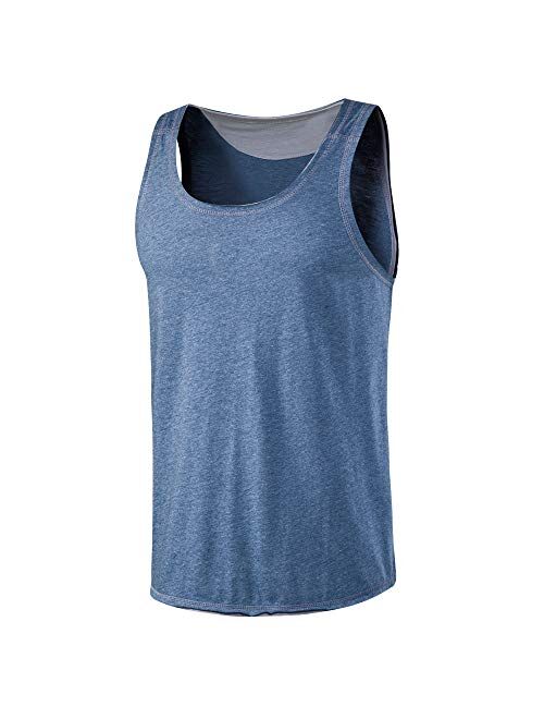 VANCOOG Mens Classic Athletic Jersey Tank Top Sleeveless Casual Workout T-Shirt