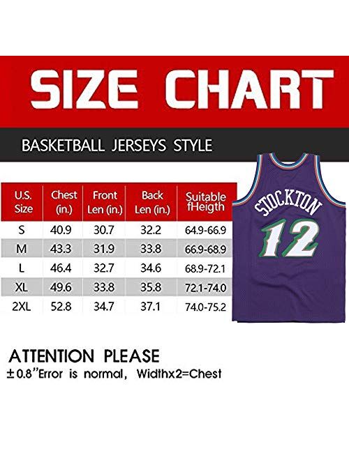 Men's Stockton Shirts Jerseys 12 Basketball AdultSports Athletics Retro John Purple