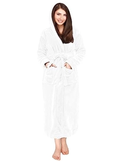 NY Threads Women Fleece Hooded Bathrobe - Plush Long Robe