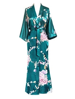 KIM+ONO Women's Satin Kimono Robe Long - Floral