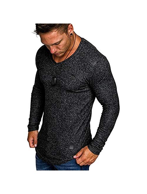 Fashion Mens T Shirt Muscle Gym Workout Athletic Shirt Cotton Tee Shirt Top