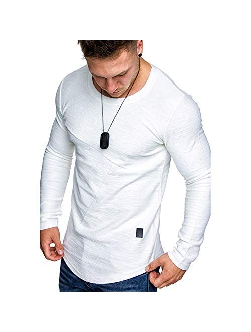 Fashion Mens T Shirt Muscle Gym Workout Athletic Shirt Cotton Tee Shirt Top