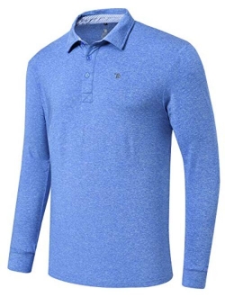 MoFiz Men's Golf Shirts Polo Shirts Athletic Casual T-Shirt Quick Dry Long Sleeve