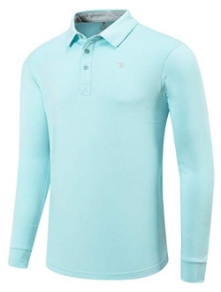 MoFiz Men's Golf Shirts Polo Shirts Athletic Casual T-Shirt Quick Dry Long Sleeve