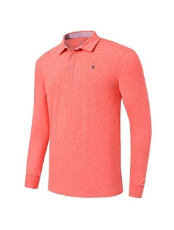 MoFiz Men's Golf Shirts Polo Shirts Athletic Casual T-Shirt Quick Dry Long Sleeve