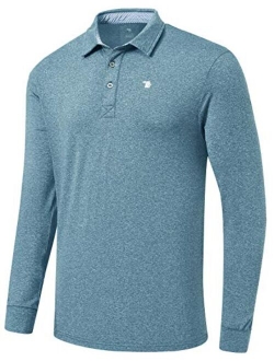 MoFiz Men's Golf Shirts Polo Shirts Athletic Casual T-Shirt Quick Dry Long Sleeve