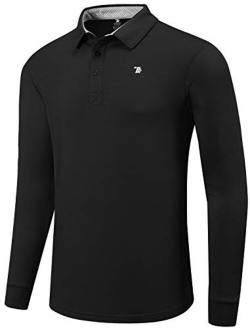 MoFiz Men's Golf Shirts Polo Shirts Athletic Casual T-Shirt Quick Dry Long Sleeve