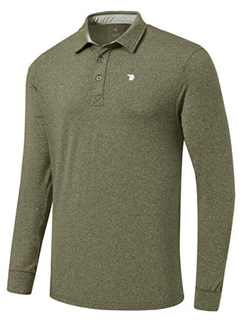 MoFiz Men's Golf Shirts Polo Shirts Athletic Casual T-Shirt Quick Dry Long Sleeve