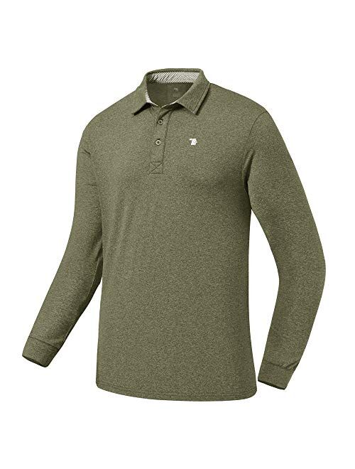 MoFiz Men's Golf Shirts Polo Shirts Athletic Casual T-Shirt Quick Dry Long Sleeve