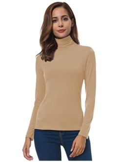 VOBCTY Womens Long Sleeve Turtleneck Lightweight Slim Active Shirt