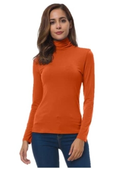 VOBCTY Womens Long Sleeve Turtleneck Lightweight Slim Active Shirt