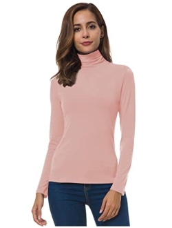 VOBCTY Womens Long Sleeve Turtleneck Lightweight Slim Active Shirt