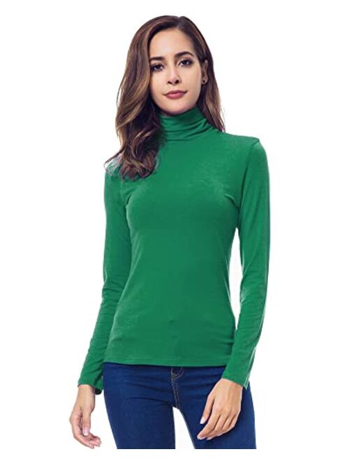 VOBCTY Womens Long Sleeve Turtleneck Lightweight Slim Active Shirt