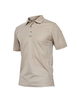 TACVASEN Men's Outdoor Sport Performance Polo Long and Short Sleeve Shirt Tactical Top Tee Shirt