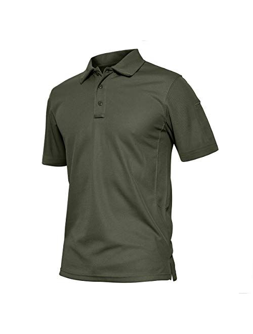 TACVASEN Men's Outdoor Sport Performance Polo Long and Short Sleeve Shirt Tactical Top Tee Shirt