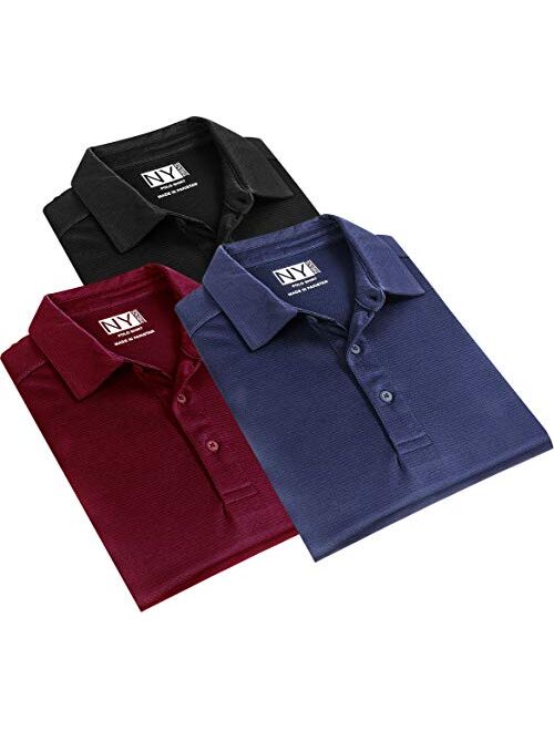 NY Threads Pack of 3 Men's Regular-Fit Short Sleeve Polo Shirts