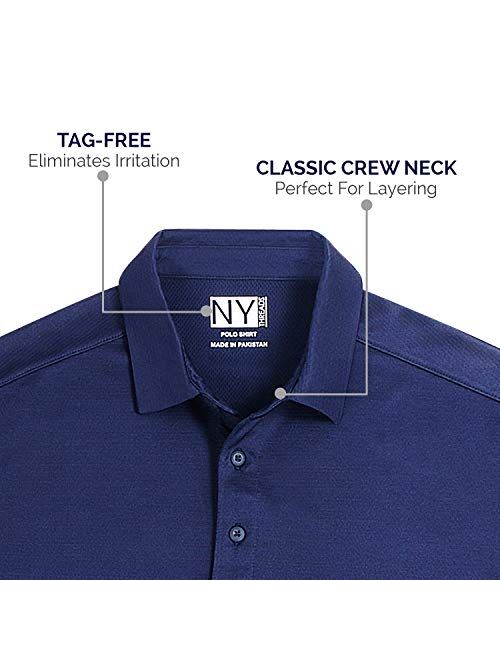 NY Threads Pack of 3 Men's Regular-Fit Short Sleeve Polo Shirts