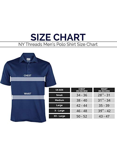 NY Threads Pack of 3 Men's Regular-Fit Short Sleeve Polo Shirts