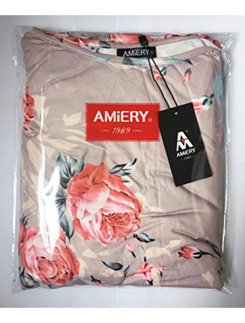 AMiERY Women's Floral Printed Jumpsuits Solid Rompers Casual Comfy Striped Jumpsuit with Pockets