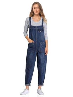 Soojun Women's Casual Baggy Denim Bib Overall