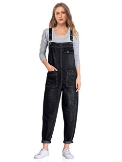 Soojun Women's Casual Baggy Denim Bib Overall