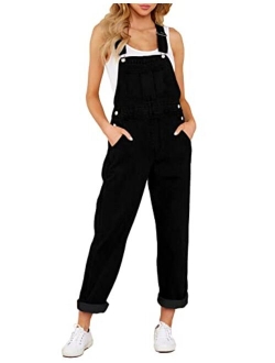 luvamia Women's Casual Stretch Adjustable Denim Bib Overalls Jeans Pants Jumpsuits