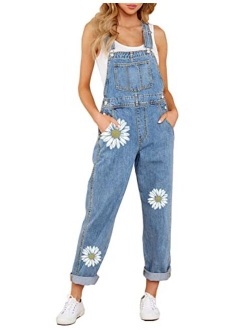 luvamia Women's Casual Stretch Adjustable Denim Bib Overalls Jeans Pants Jumpsuits